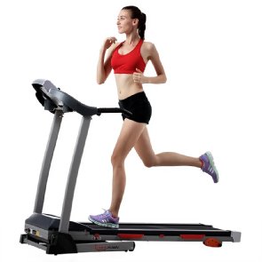 Woman running on treadmill